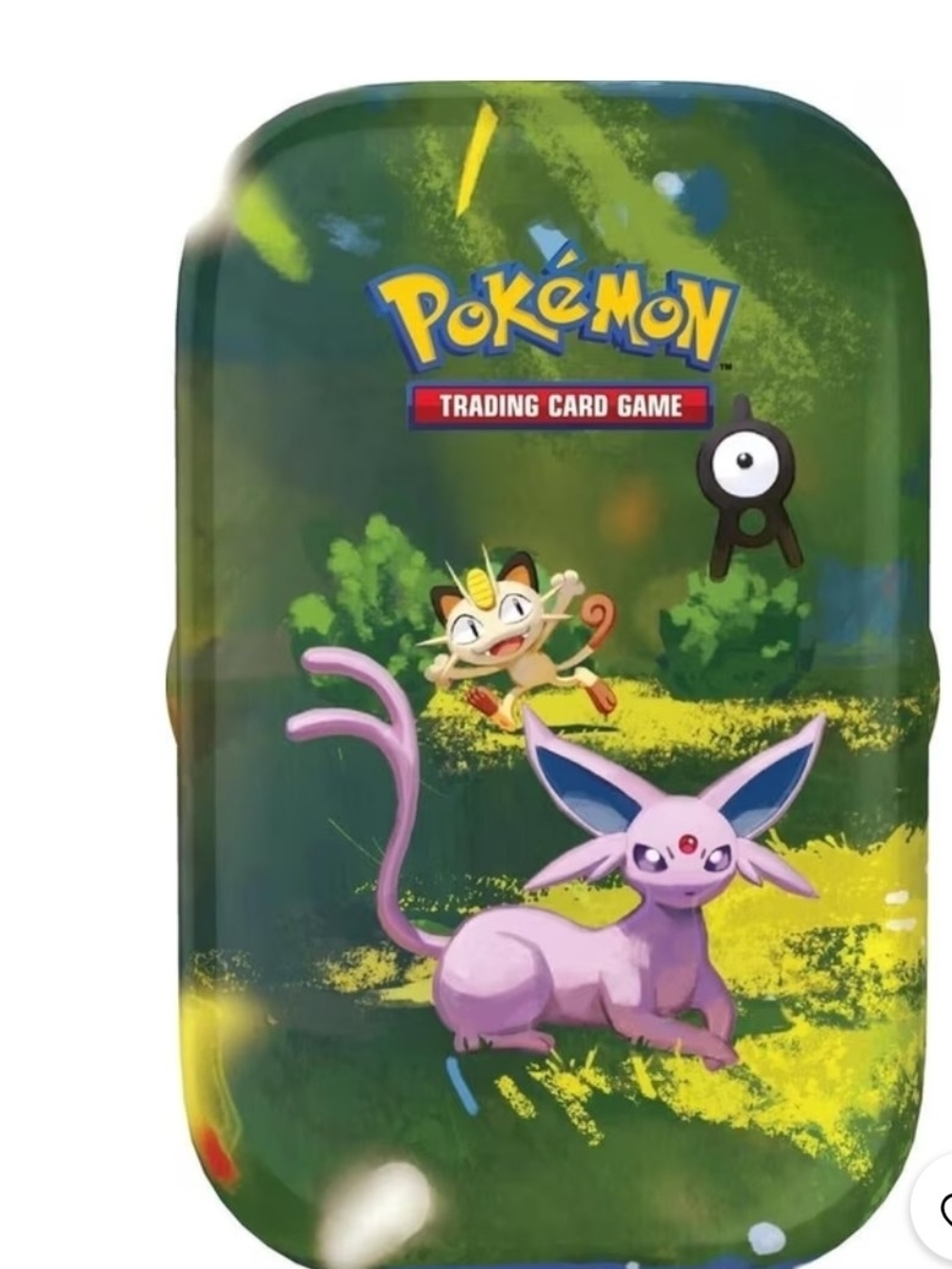 Pokemon Tin - Green with Pink Espeon & Cream Meowth